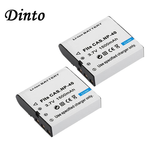 Dinto 2Pcs 1500Mah 3.7V NP-40 CNP-40 CNP40 NP40 Vervangende Digitale Camera Batterij Voor Casio EX-Z40 Z50 Z55 z57 FC100