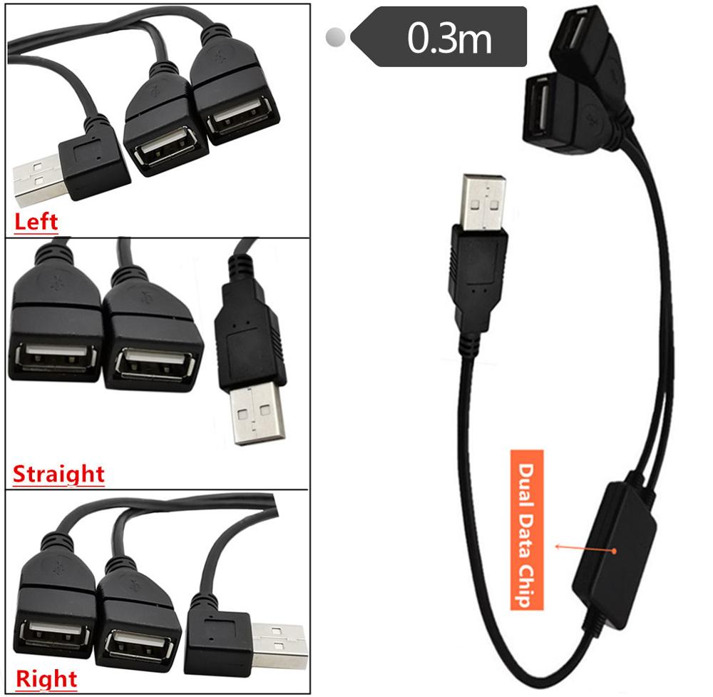 Usb Opladen Power Cable Cord Verlengkabel Usb 2.0 Een 1 Male Naar 2 Dual Usb Vrouwelijke Data Hub Power passen