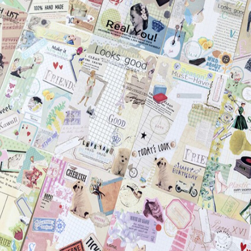 30 stuks/pak originele ansichtkaarten in doos, collage, tijdkaart, berichtlabel, zakelijk of voor begroeting en feest