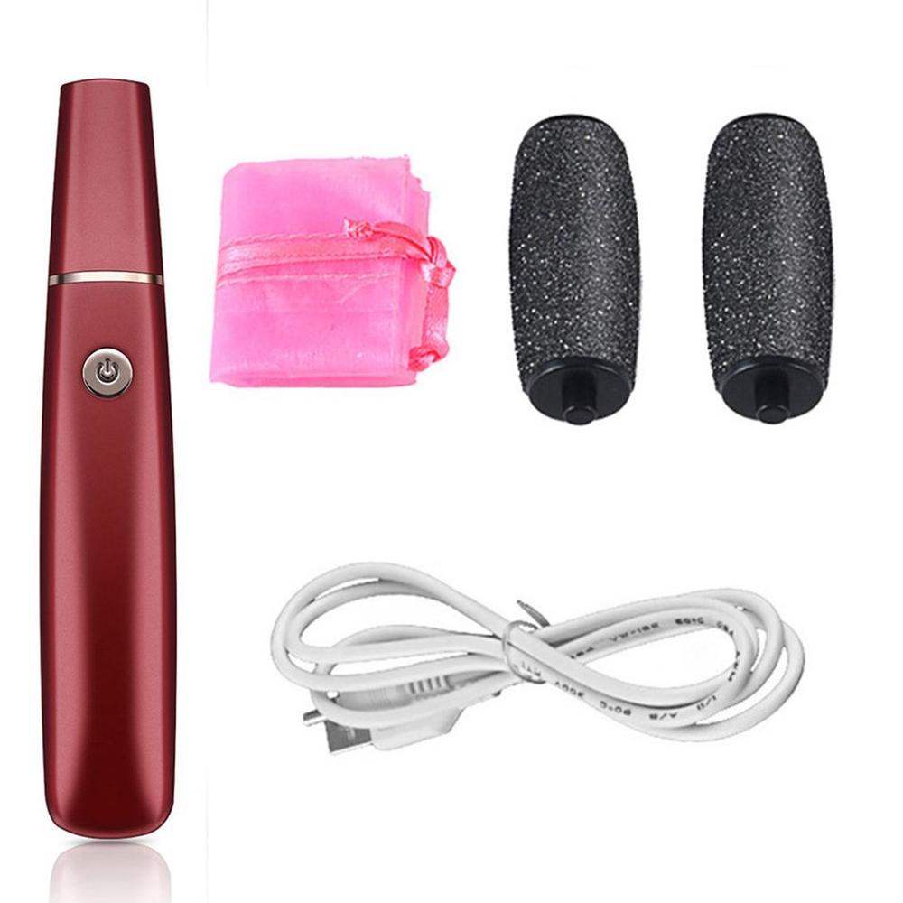 Herramienta de cuidado de pies eléctrica recargable USB tamaño portátil portátil exfoliador de eliminación quita cutículas y talón