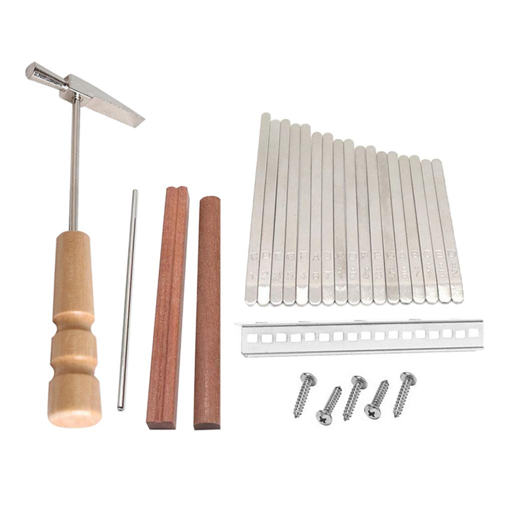 1Set 17 Toetsen Kalimba Diy Sleutels & Bridge & Tuning Hamer Kit Thumb Piano Musicial