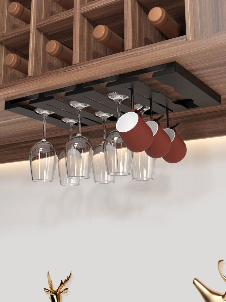 Stainless Steel Wine Rack Wine Glass Rack Wall Mount Holder Goblet Coffee Cup Hanging Rack Home Kitchen Bar Accessories