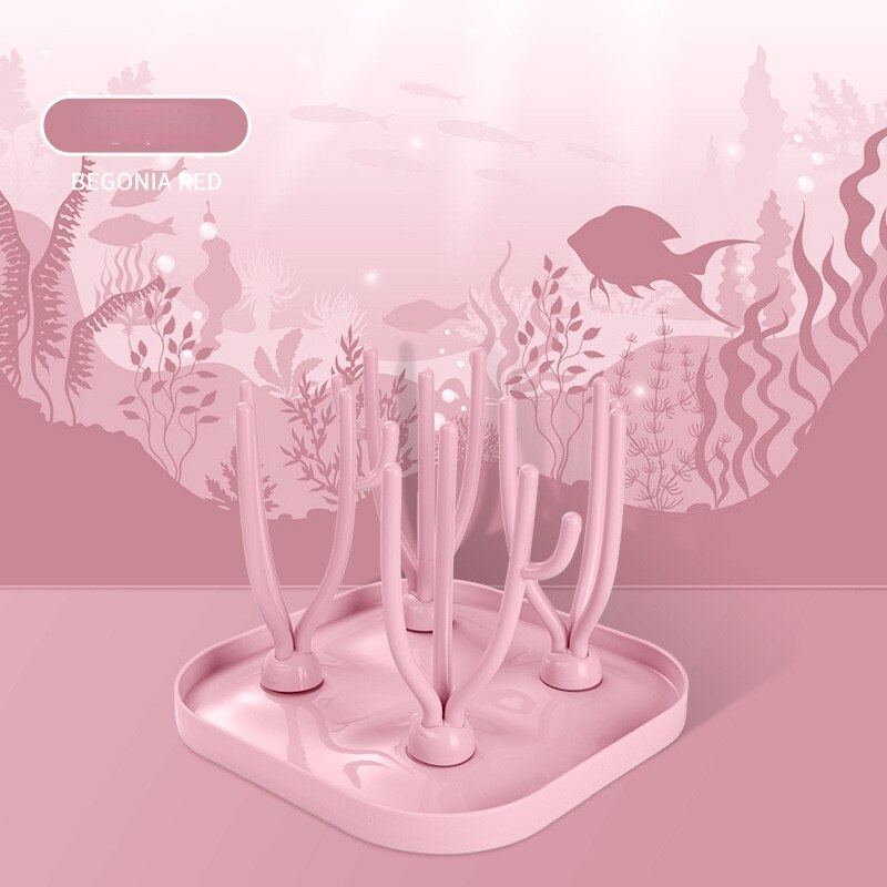 New Bottle Dry Rack biberon scarico stendini blu rosa biberon pulizia asciugatrice scolapiatti stendino: Colore rosa