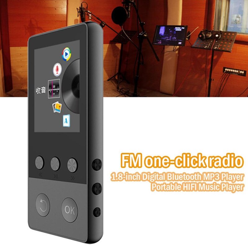 A5 knap bluetooth 5.0 kort  mp3 optager  mp3 tabsfri hifi musikafspiller 8gb