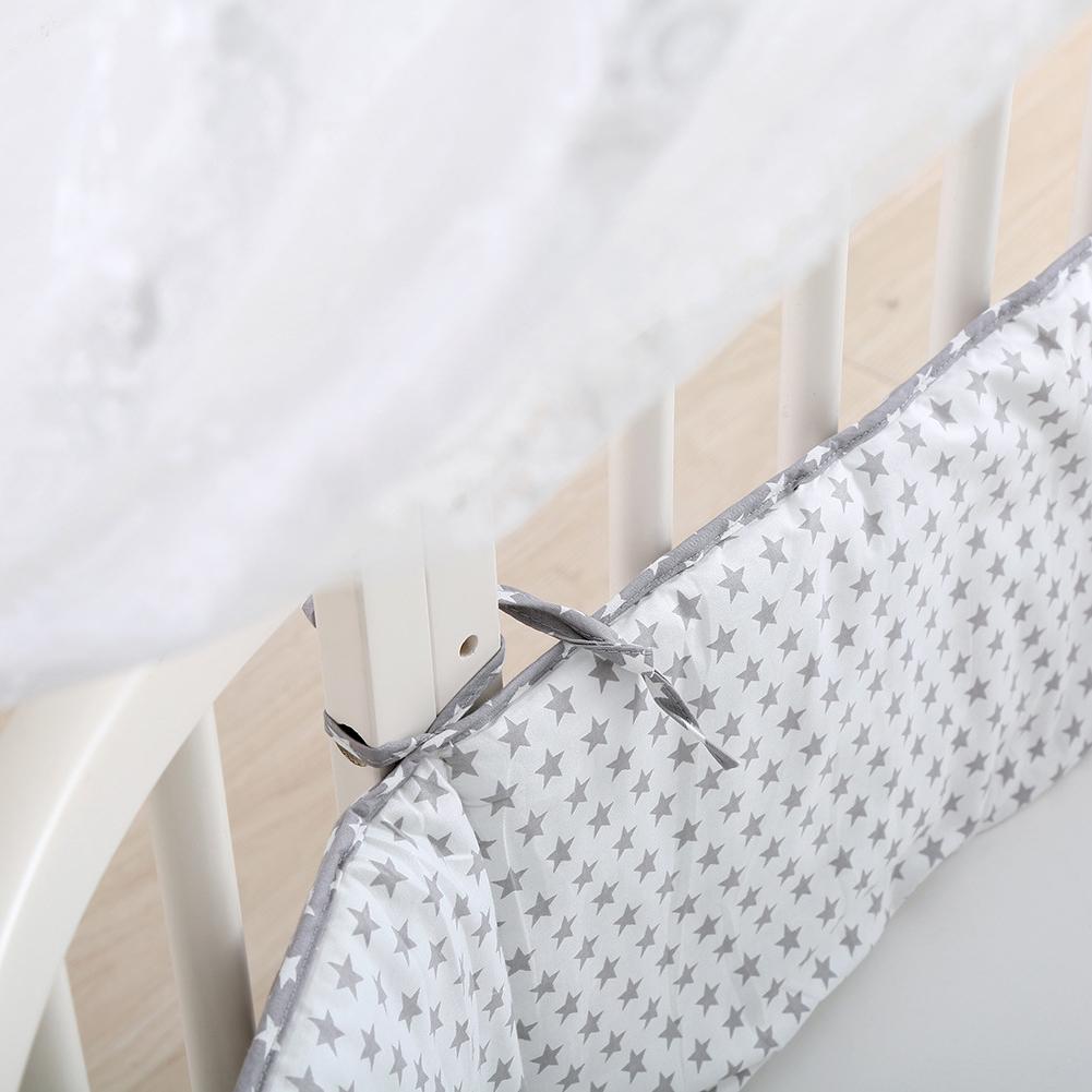 Baby Crib Bumper Pads Ademend Zachte Katoen Machine Wasbaar Crib Liner Protector Pad Voor Jongens Meisjes Beddengoed