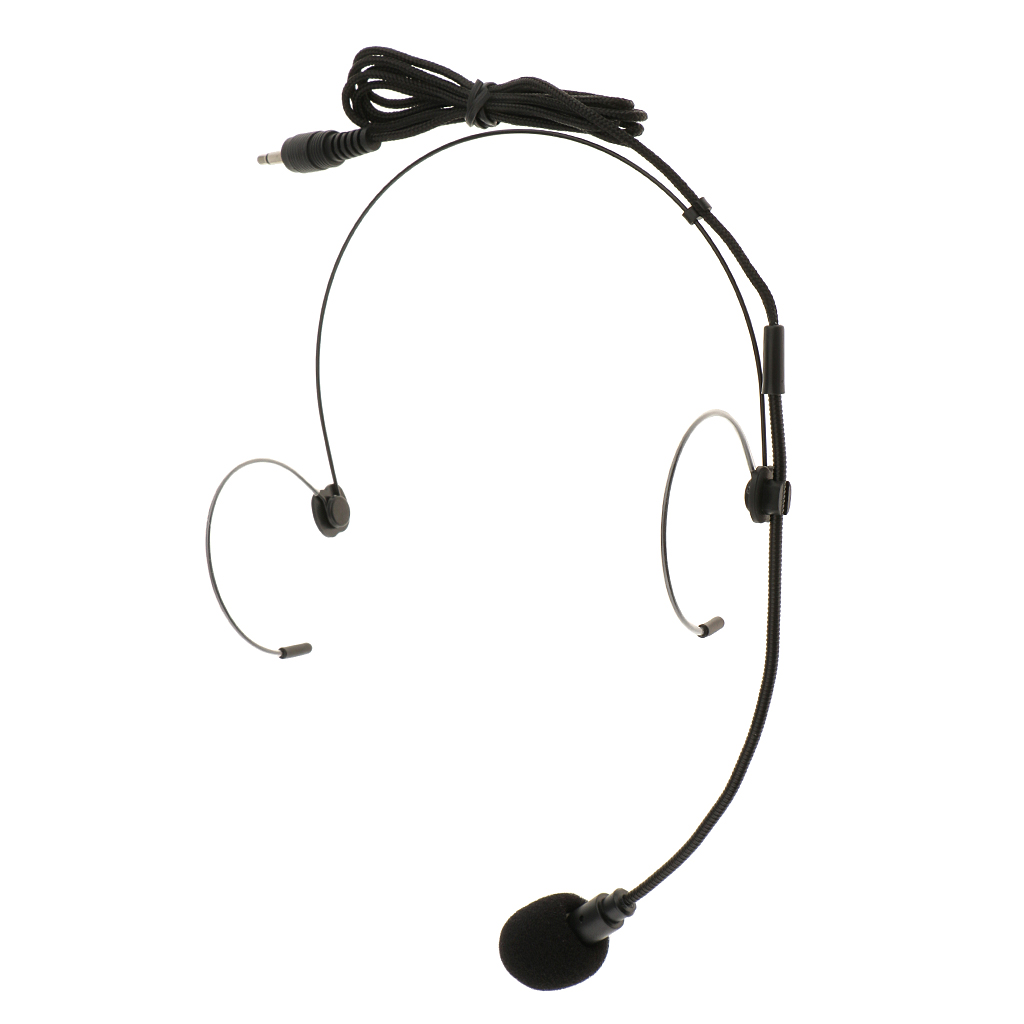 Flexible Ear Hook Headset Microphone Headworn Mic Noise Cancelling for Teachers Double Ear Hook Wired Headset Headworn Microphon: PURPLE