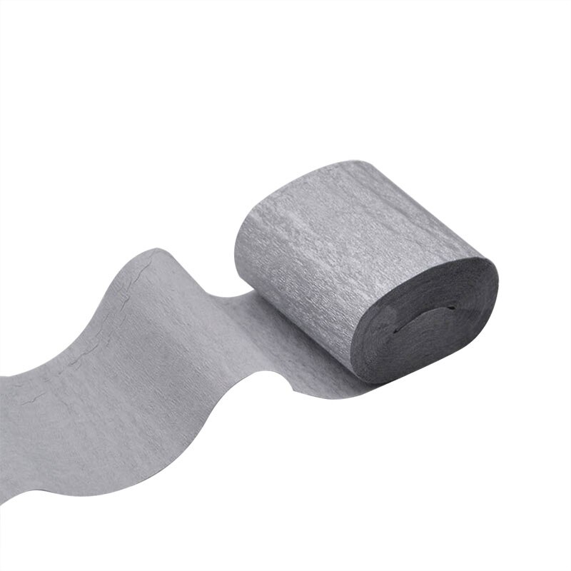 10m x 5cm Origami Crepe Paper Streamers DIY Crafts Wrinkled Paper Roll for Wedding Birthday Party Decoration Backdrop Curtain 7: P17 Silver