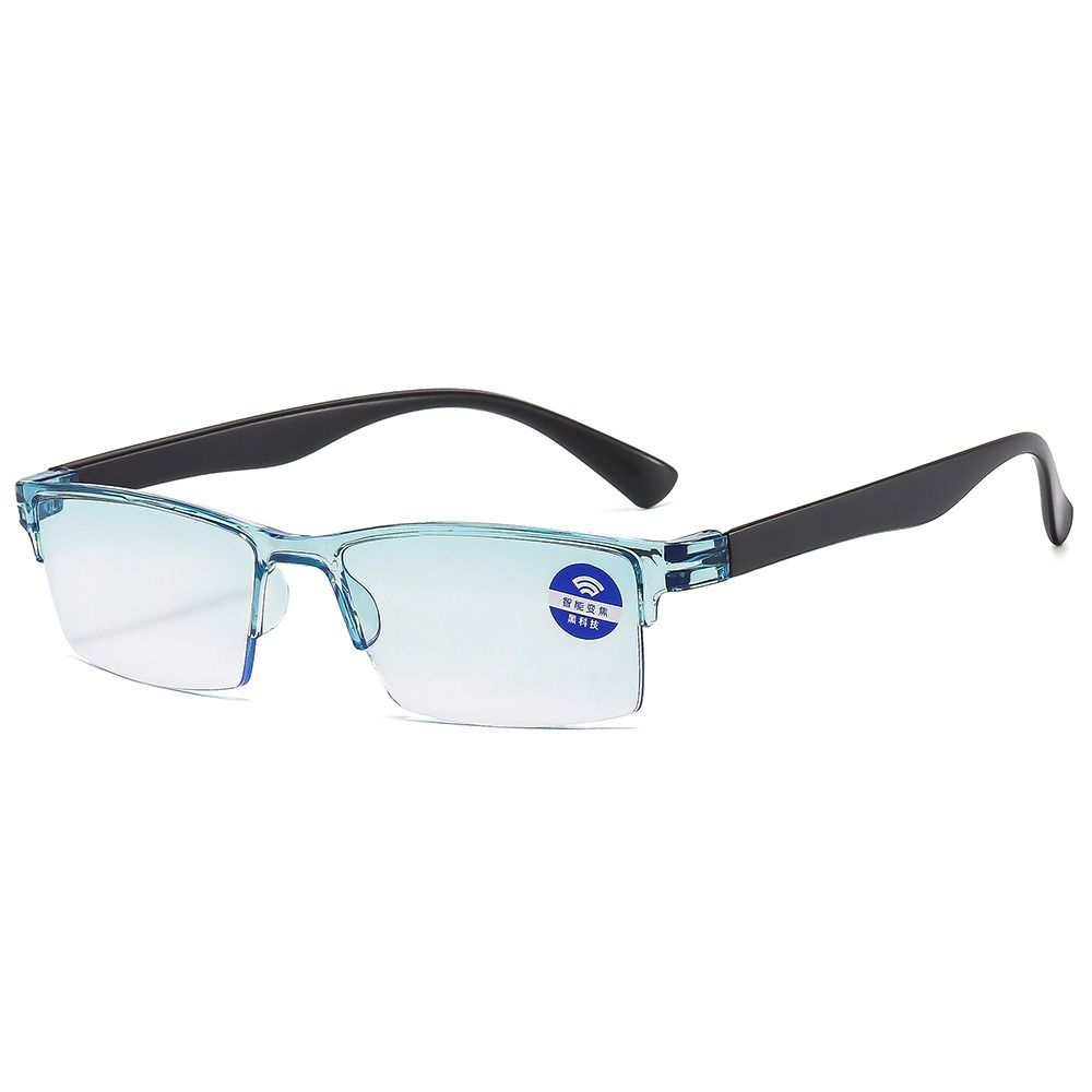 Gafas de lectura con Zoom automático para hombre y mujer, lentes de lectura inteligentes con Anti rayos azules, autoenfoque, potencia, Media llanta, para ordenador: Gris