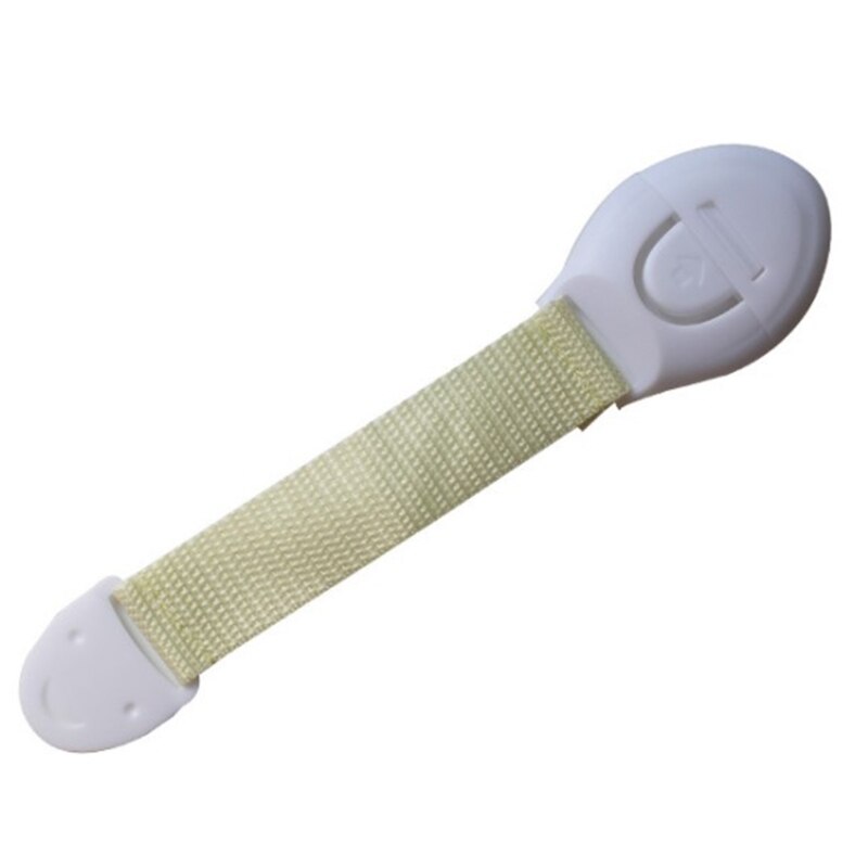 10 Pcs Child Safety Locks Soft Woven Straps Plastic Security Lock Infant Baby Protection for Door Cupboards Fridge Drawer Cabine: Light Yellow