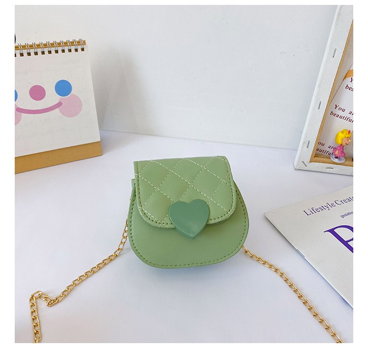 Mignon enfants Mini sacs à main et sacs à main automne hiver en cuir sacs à bandoulière pour bébé filles petite pièce pochette fille sac à main de fête: green