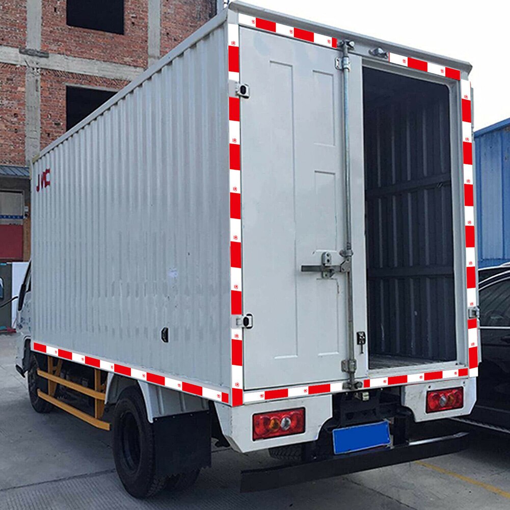 2"x50' Reflective Stickers Red&amp;White Conspicuity Tape Trailer Safety Warning Car Truck Exterior Accessories Trim Decoration