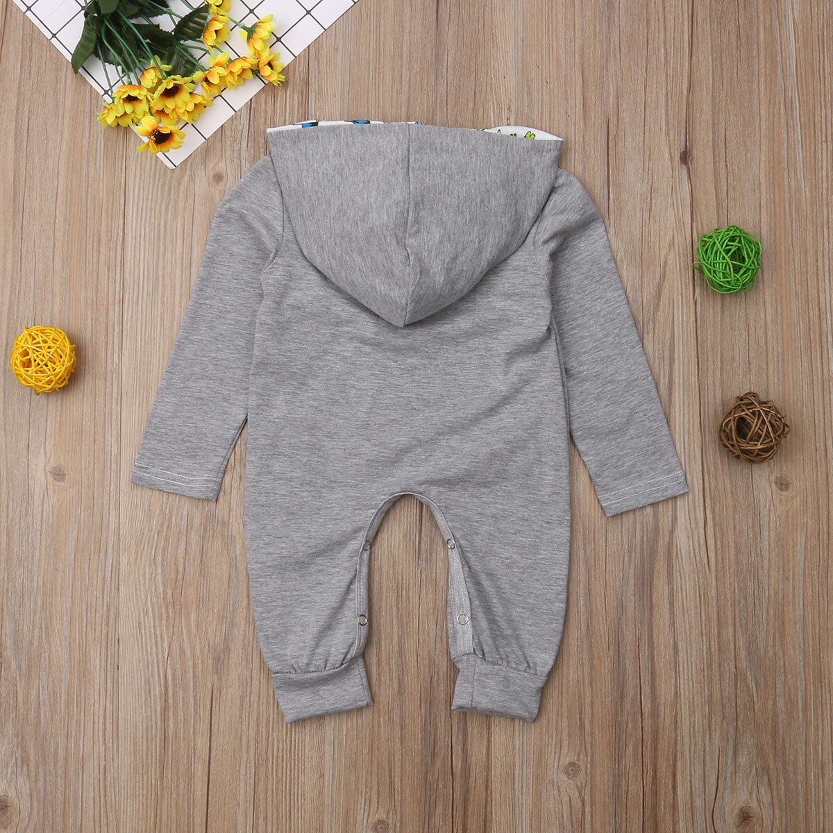 Barboteuse d'automne pour bébés filles 0-24M | Tout , pour bébés garçons et filles, imprimé dinosaure, capuche, manches longues, gris, vêtements chauds,