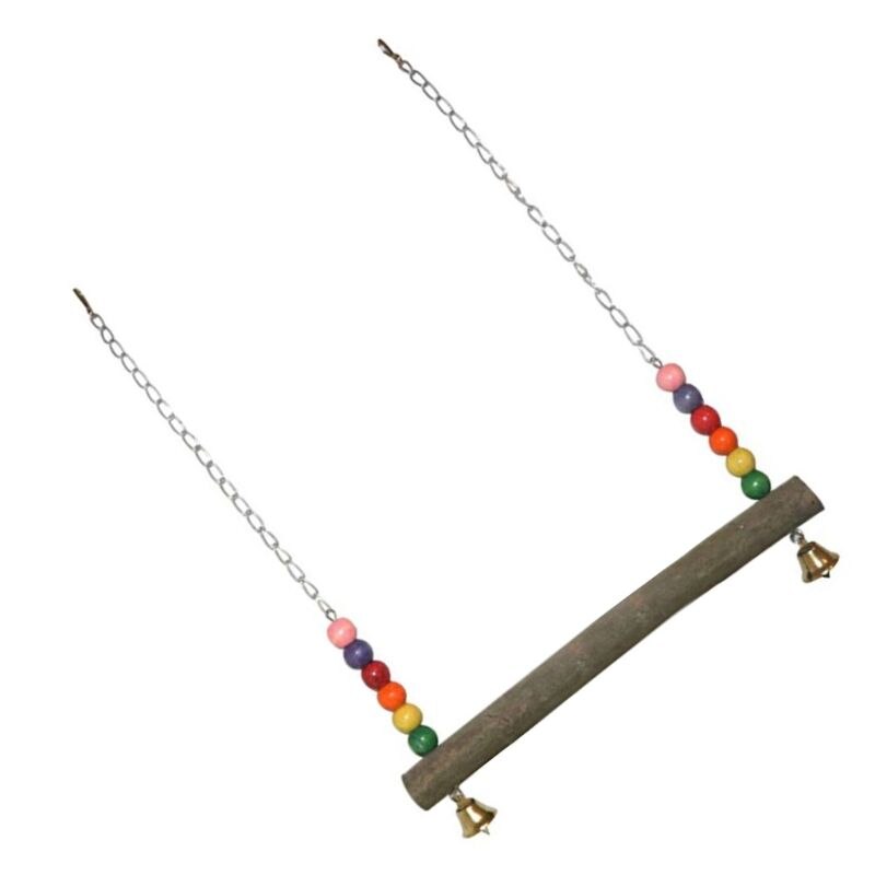 Columpio de madera para pollos, jaula hecha a mano para pájaros, loros, guacamayo, soporte de entrenamiento,