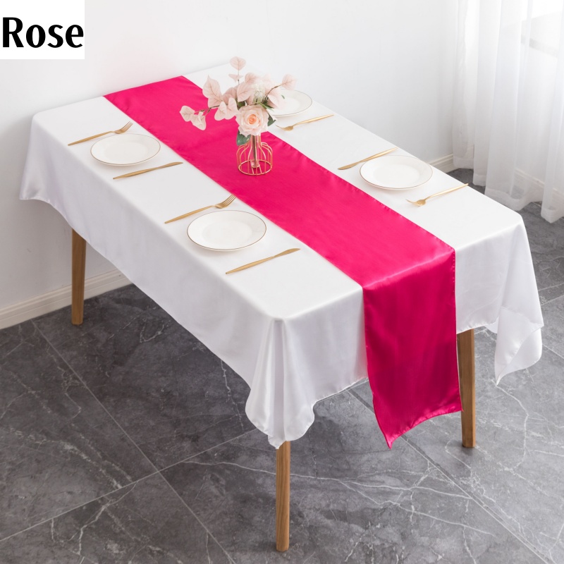 Fynite Satin-Tischläufer 30,5x274,5 Cm – 12 Stück Silberfarben Für Feste & Feiern