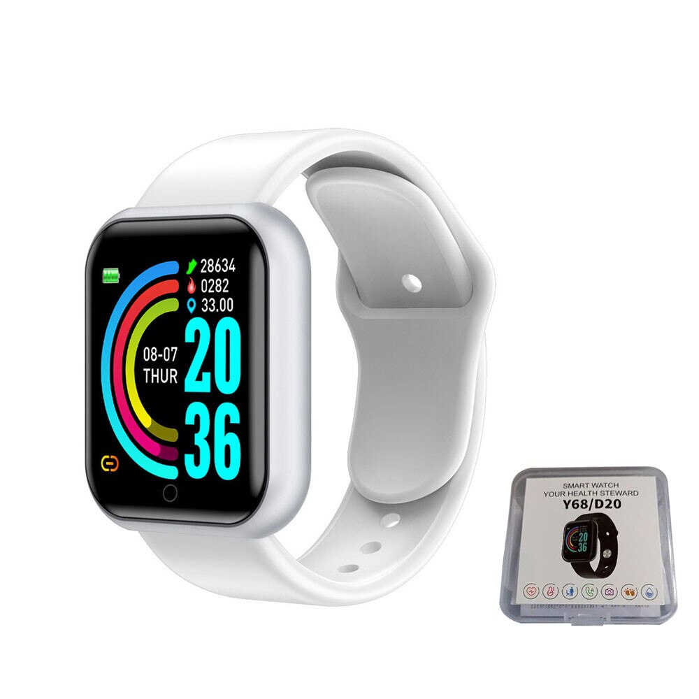 Roze Bluetooth Smart Horloge Smartwatch Vrouwen Fitness Monitor Armband Hartslag Bloeddruk Smart Horloge Voor Ios Android: White