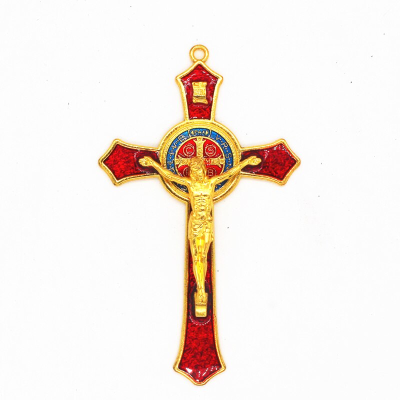 Jesus Cross Red Catholic Christ Orthodox Metal Church Utensils Wall Cross Christian