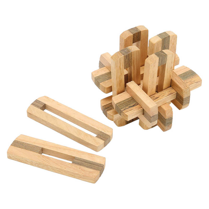 Wooden Interlocking Puzzles Improve Flexibility Wooden Unlock Interlock Toy for Elderly for Home Play