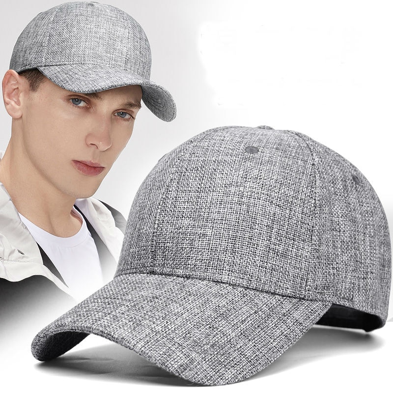 Cappelli da baseball in lino sintetico profondo di grandi dimensioni uomo estate all&#39;aperto berretto da sole fresco uomo cappellini snapback sportivi di grandi dimensioni 55-60cm 60-66cm