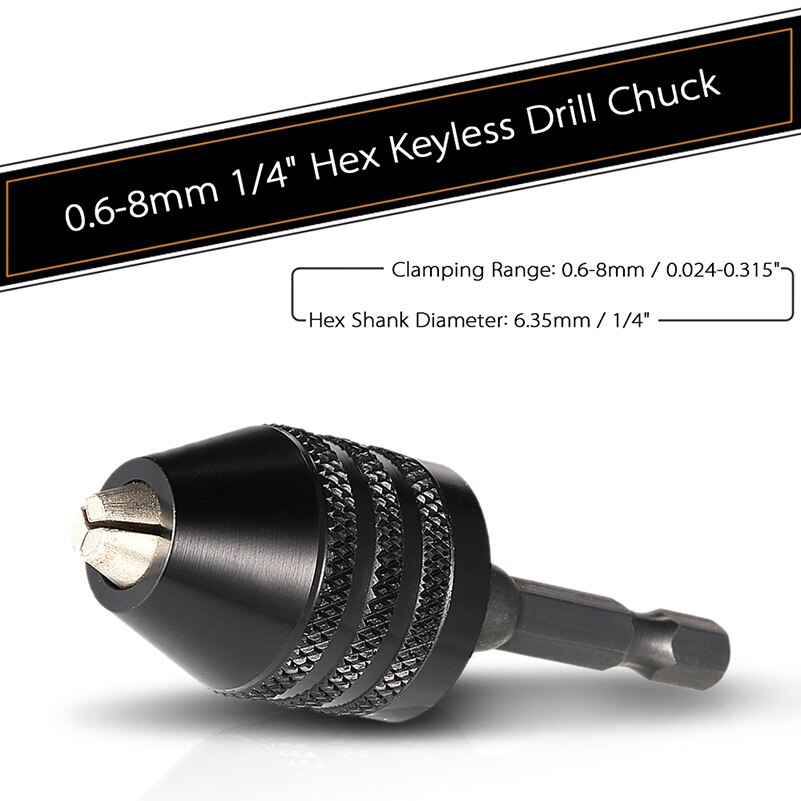 0,8-8mm Bohrer Futter verhexen Schaft Adapter schnell Ändern Keyless Elektrische Bohrer Leuchte Werkzeug Mini Bohrer Futter Und bisschen einstellen