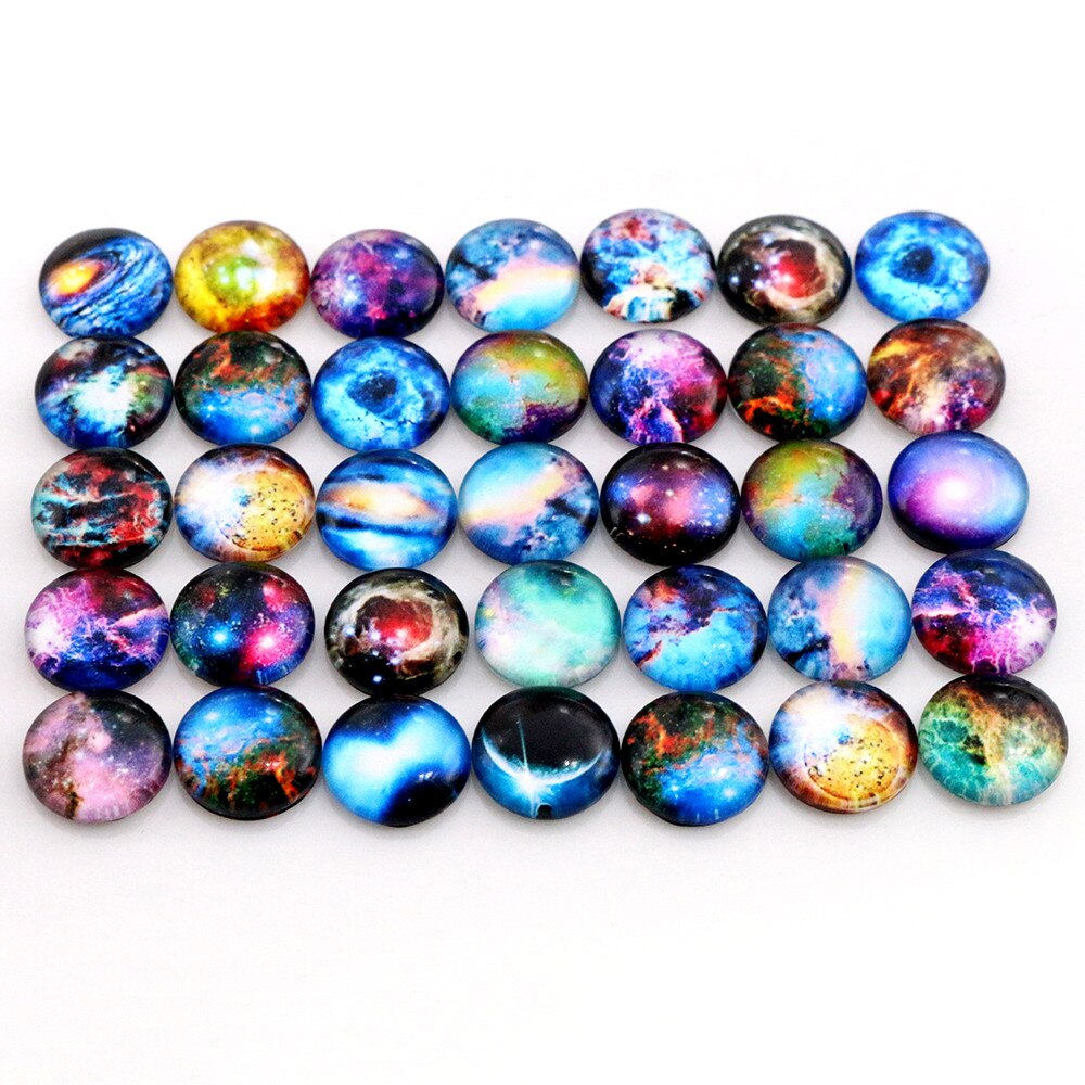 50 stuks 12mm gemengde handgemaakte fotoglas cabochons  (d5-06)