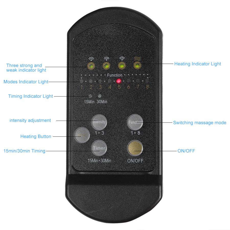 Heated Electric Car Neck Lumbar Full Body Massage Massager Seat Cushion Pad