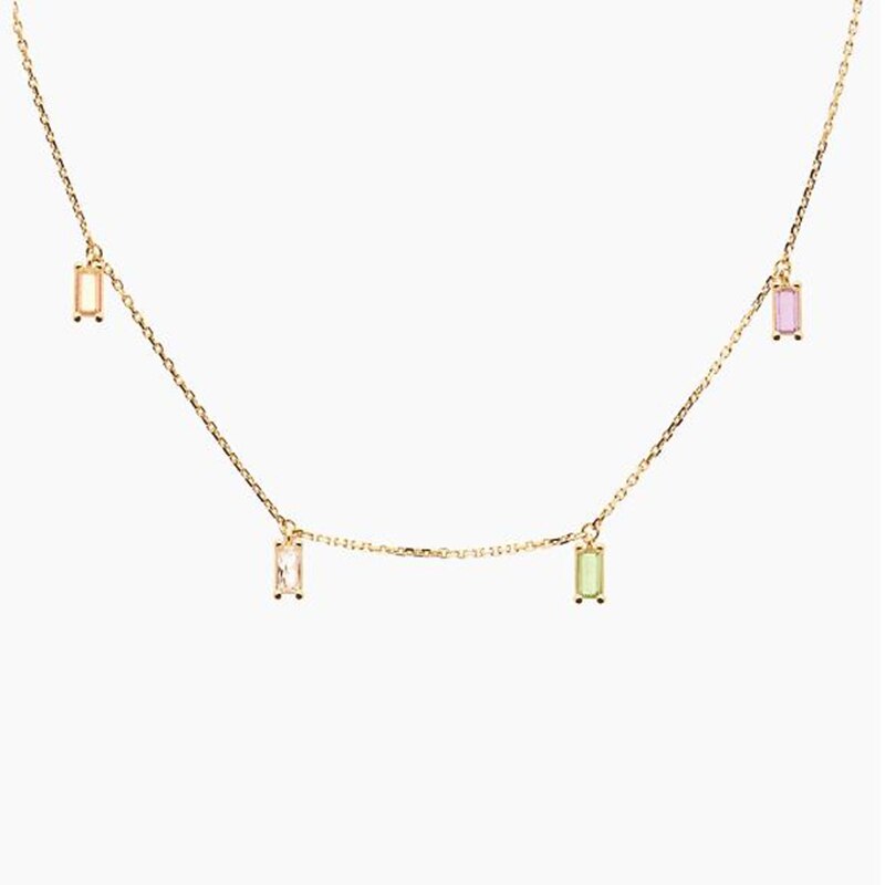 ROXI 925 Sterling Silver Colorful Cross Sun Women Pendant Necklace Zircon Clavicle Necklaces Collar Jewelry Chain Collares: A gold