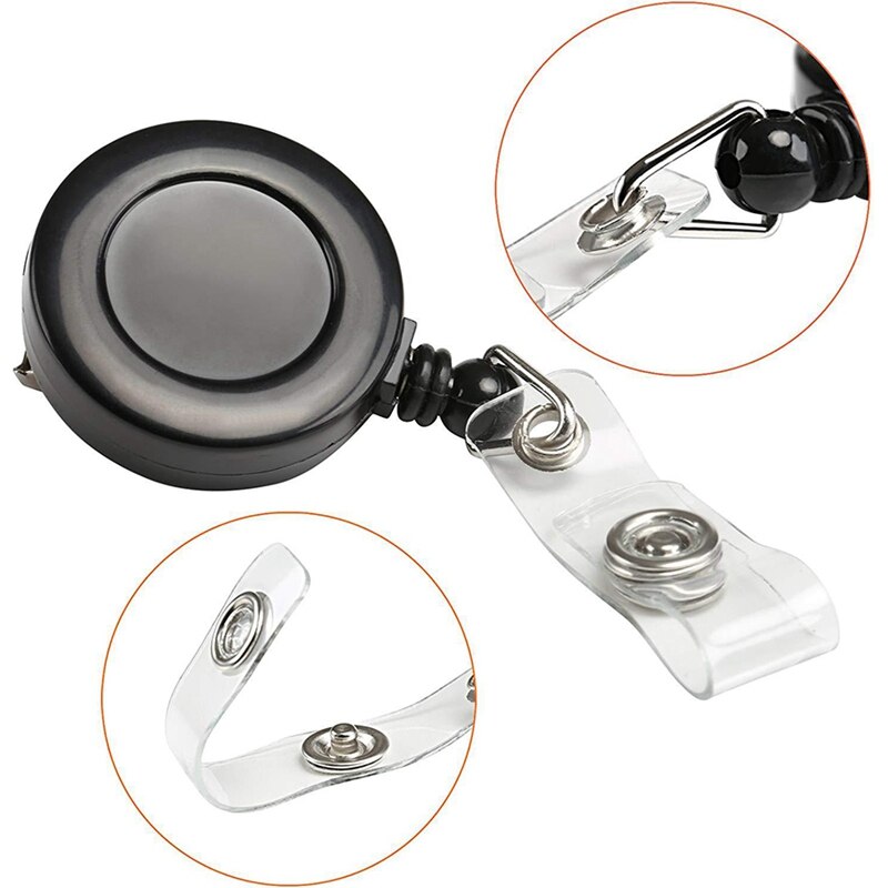 10 Pieces Retractable Badge Holder ID Badge Reel Clip on Card Holders with Alligator Clip 5 Black 5 White