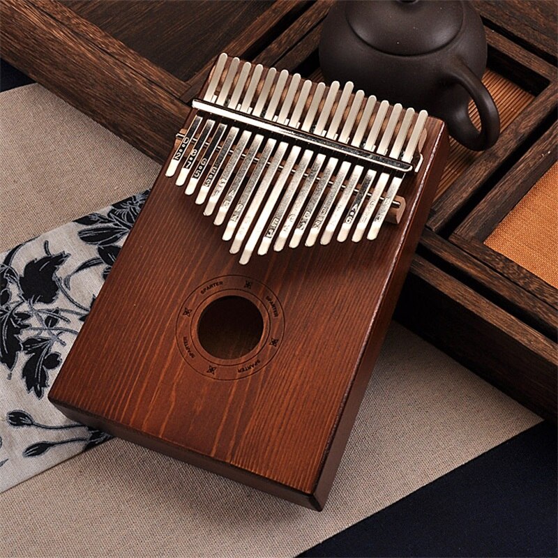 Piano de pulgar portátil de 17 teclas, Kalimba de toro hecho por Piano de dedo de una sola tabla, instrumento Musical de cuerpo de caoba de madera de: Lettin Letter