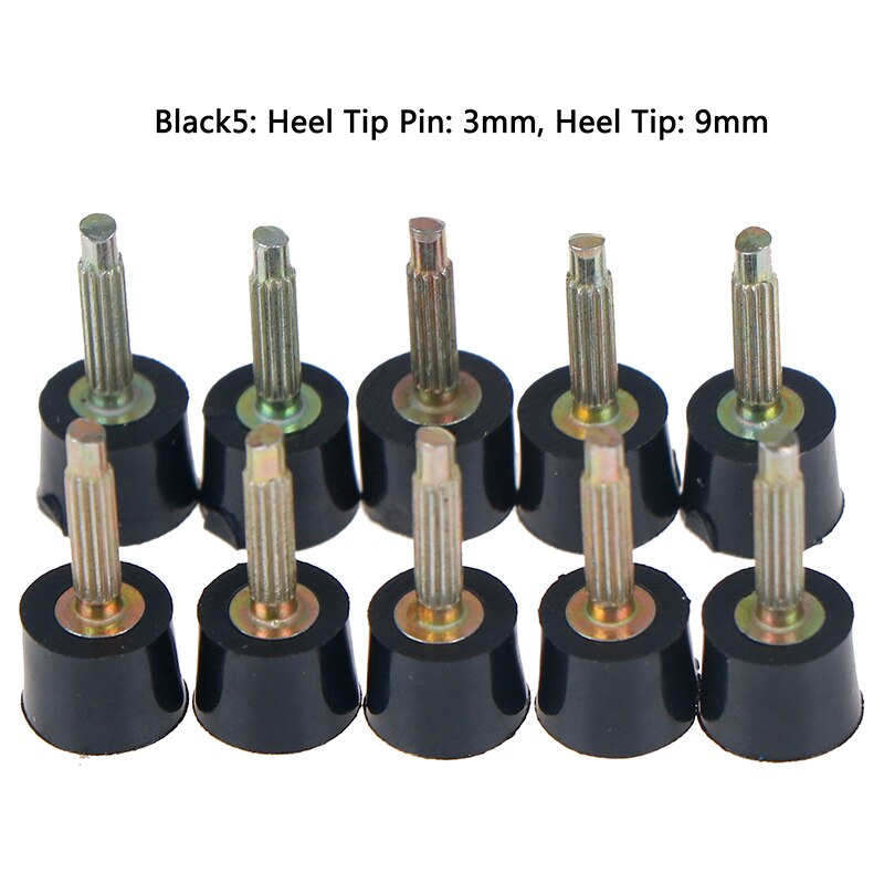 5Pairs = 10 Stuks Hak Reparatie Tips Pins Schoenen Tips Kranen Dowel Liften Vervanging Schoen Reparatie Schoenen accessoires: Black 5
