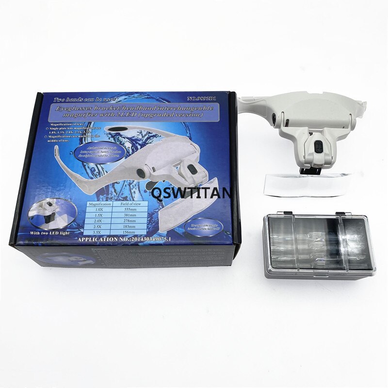 Fue Hair Transplant Instruments Hand Free Magnifying Head Loupe With 5 Lenses And LED Lights Hair Transplant Equipment