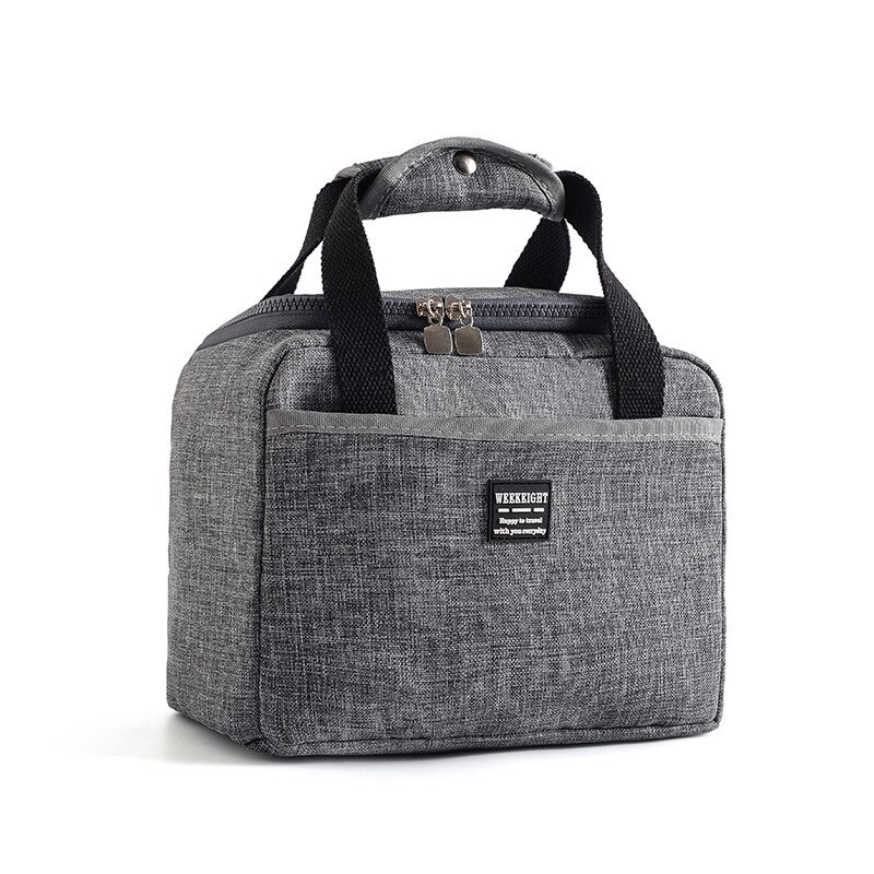 Oxford Insulated Cooler Bag Insulation Portable Ice Food Container Organizer Lunch Picnic Box Ice Pack Therma Bag Refrigerator: Gray