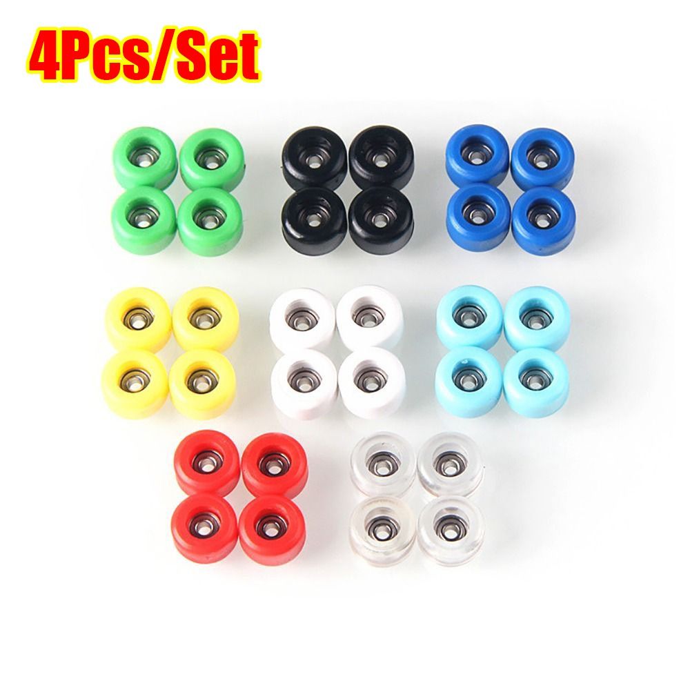4Pcs Bearing Wheel PU Metal Urethane Fingerboard Wheels CNC Mini Finger Skate Board Accessory