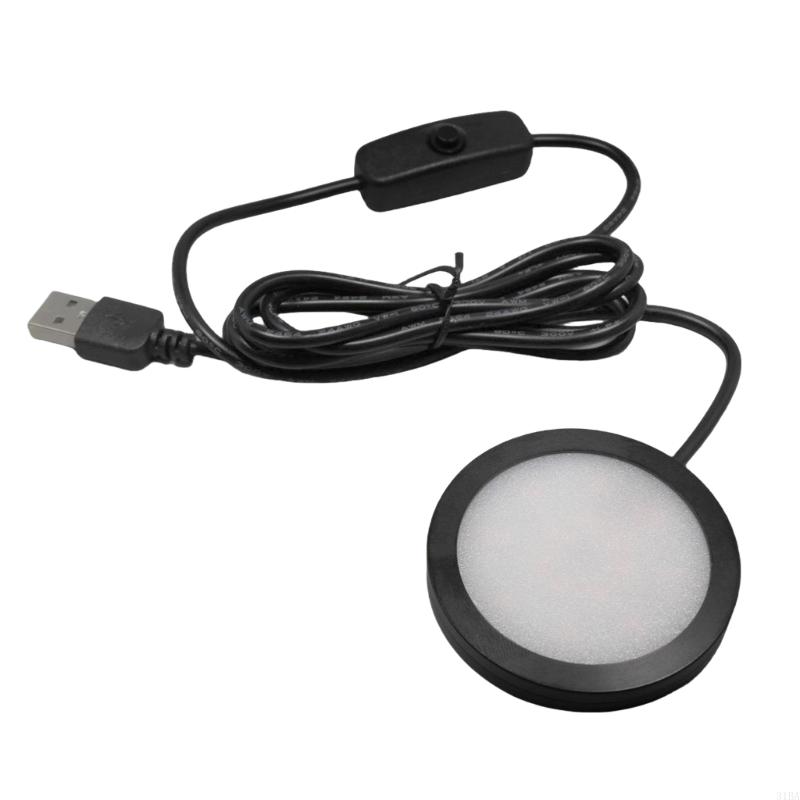 31BA LED-Scheinwerfer, USB, 5 V, 3 LED-Arbeitsplatzlampe mit rundem Sockel, kleine Schranklampe: 1,5mm / Black