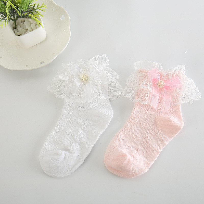 Calcetines de encaje para niñas, calcetines cortos blancos, lazos de verano para niños, calcetín de material barato, accesorios de ropa de bebé para 8 años
