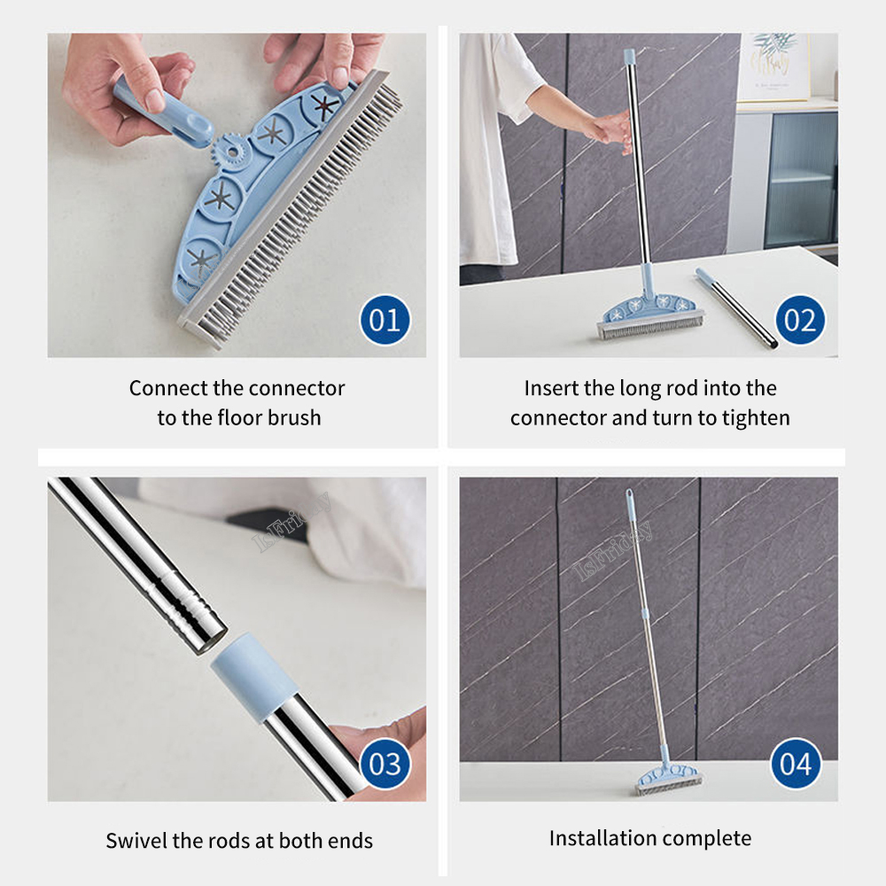 Cepillo de suelo de silicona multifuncional, cosas útiles en el hogar, productos de limpieza ultra prácticos para el hogar, cepillo de limpieza de paja