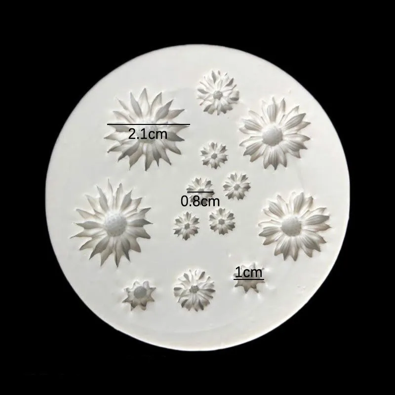 Molde de silicona para flores, ramo de arcilla polimérica, molde de fundición de flores para pendientes DIY, fabricación de colgantes, moldes artesanales de arcilla polimérica, 1 ud.: Gris claro