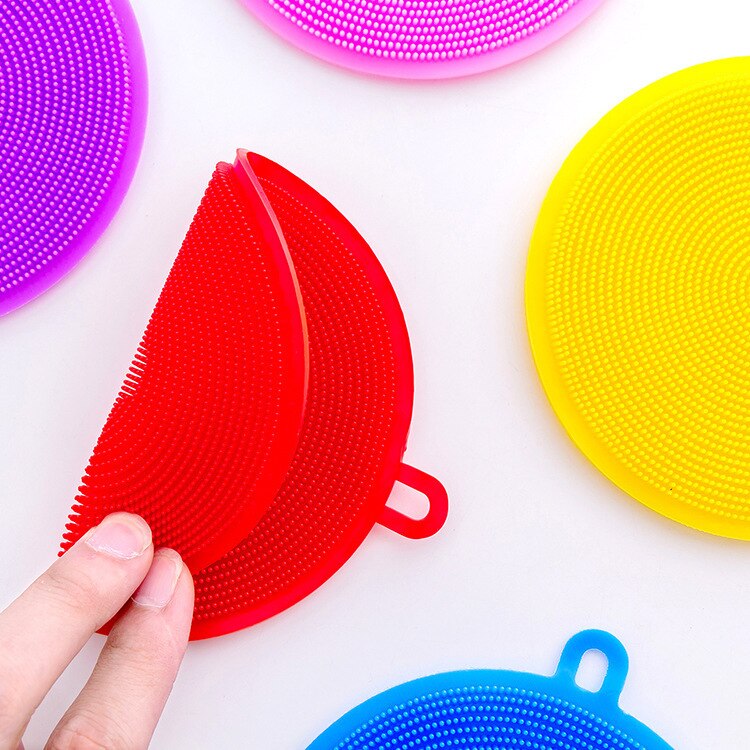 Silicone Dishcloth Dishwashing Brush Oil-Free Kitchen Cleaning Brush Decontamination Multifunctional Melon Fruit Vegetable Scour