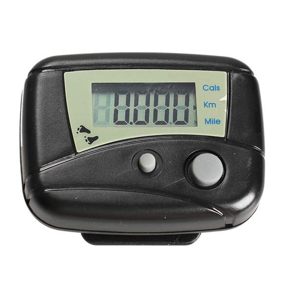 Digital LCD Run Step Pedometer Walking Distance Calorie Counter Passometer Walking / Jogging Detection Black: Default Title