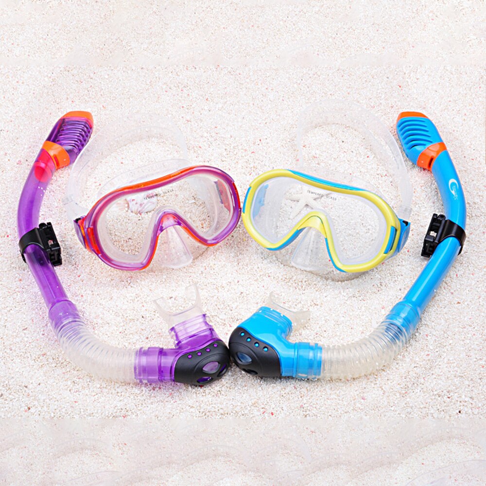 Kids Snorkel Set Anti-Fog Swimming Goggles Breathing Tube Full Dry Snorkel Equipment Swimming Accessories For Children