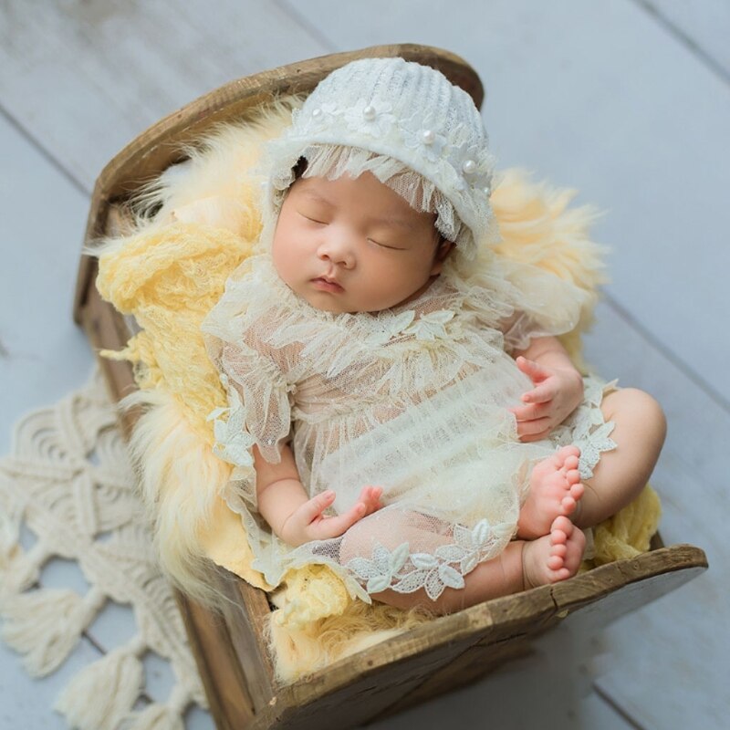 Conjunto de traje para sesión de fotos de bebés, mono con sombrero, pantalones cortos, accesorios de fotografía para recién nacidos, 1 Set