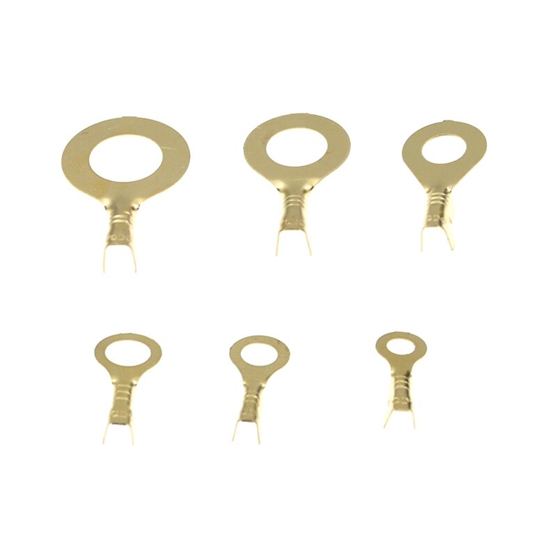 -150 Pcs Cable Ring Terminal Ring Cable Lugs Copper Lugs Ring Terminals Connectors Brass Crimp Cable Wire Terminals