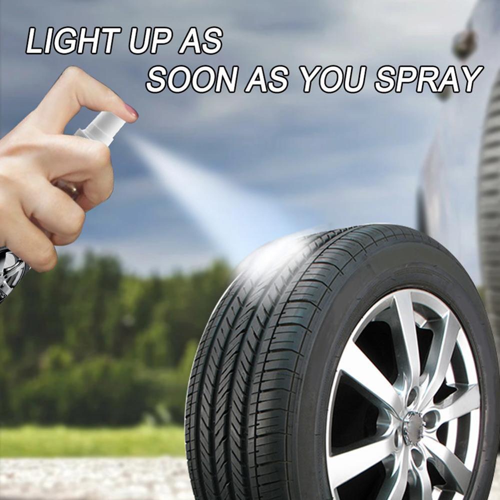 Spray brillante para neumáticos de 30ML, Spray para mantener los neumáticos negros de goma, recubrimiento de agente automático, conjunto de neumáticos, agente protector U0P1