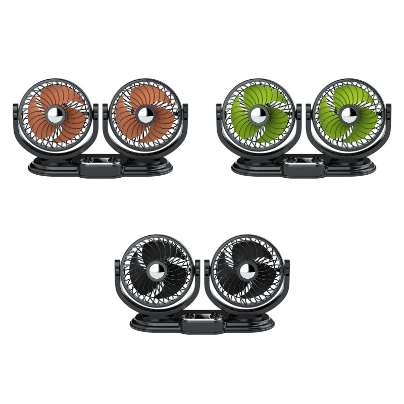 2022 5V 12V 24V Mini Dual Head Car USB Fan Low Noise For Air Vent Mounted Cooling Fan