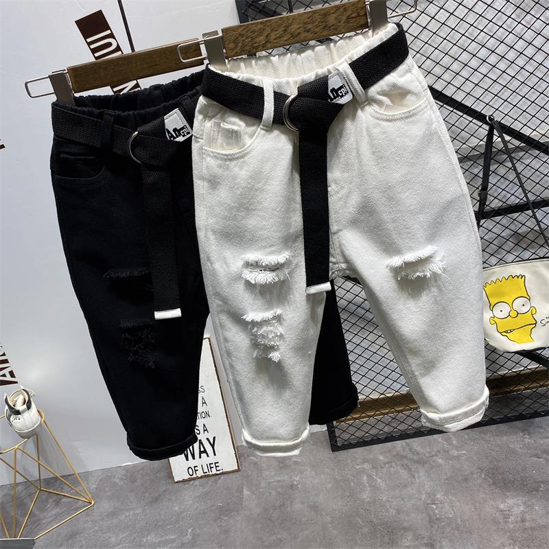 Jean blanc en Denim pour enfants de 2 à 7 ans, pantalon tendance pour garçons, collection 2022