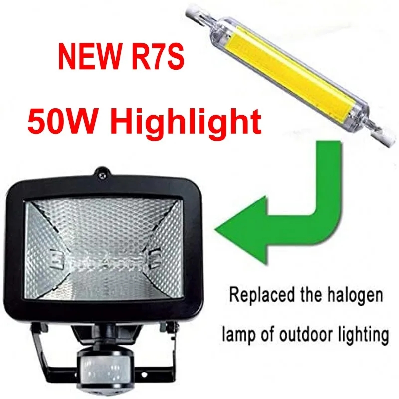 Bombilla Led R7S COB 78mm 15W 25W 118mm 30W 50W 189mm 60W bombilla de maíz R7S reemplazar lámpara halógena AC 220V 110V