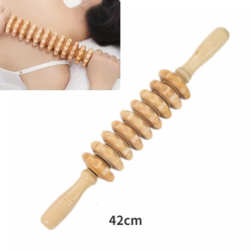 Houten Massage Roller Therapie Lichaamsmassageapparaat Voet Gezicht Schouderhals Hand Duw Roller Massageapparaat Lichaam Vormgeven Massage Tool: Transparant