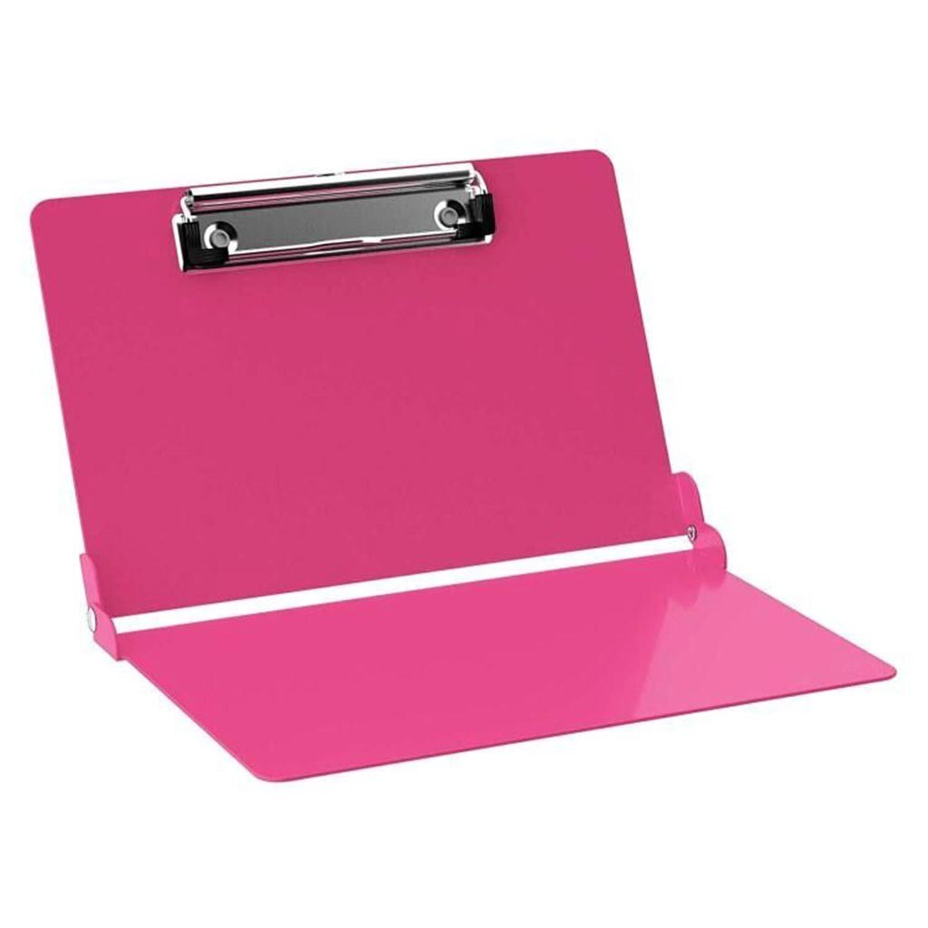 File Organizer Folding Stationery Clipboard School A4 Aluminium Alloy Portable supplies for school office accessories File fold: Hot Pink