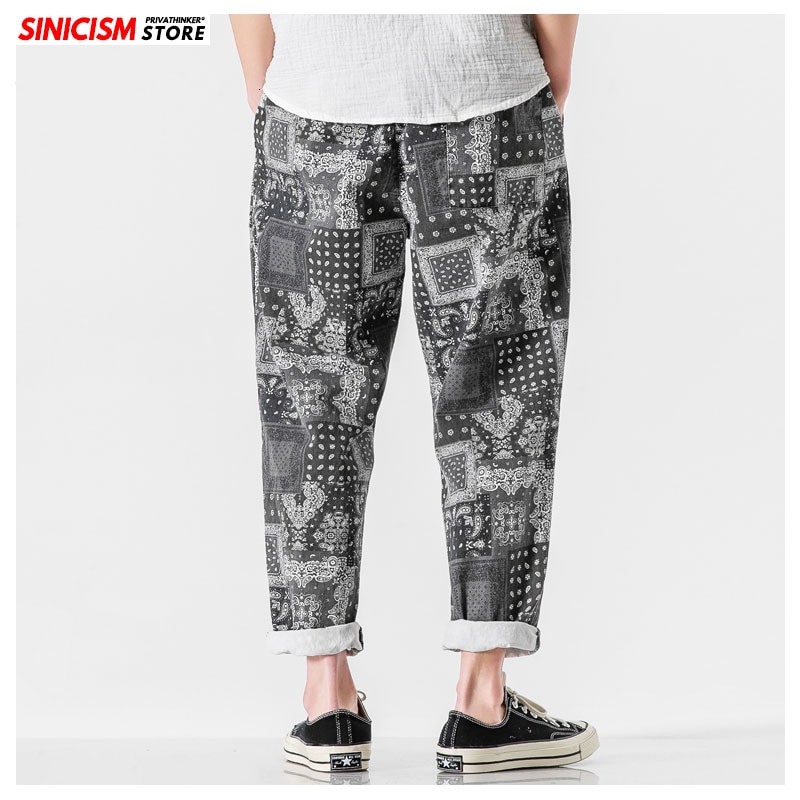 Sinicism butik mænd streetwear hip hop print afslappet joggers tøj mænd løse haremsbukser herre tie dye vintage bukser