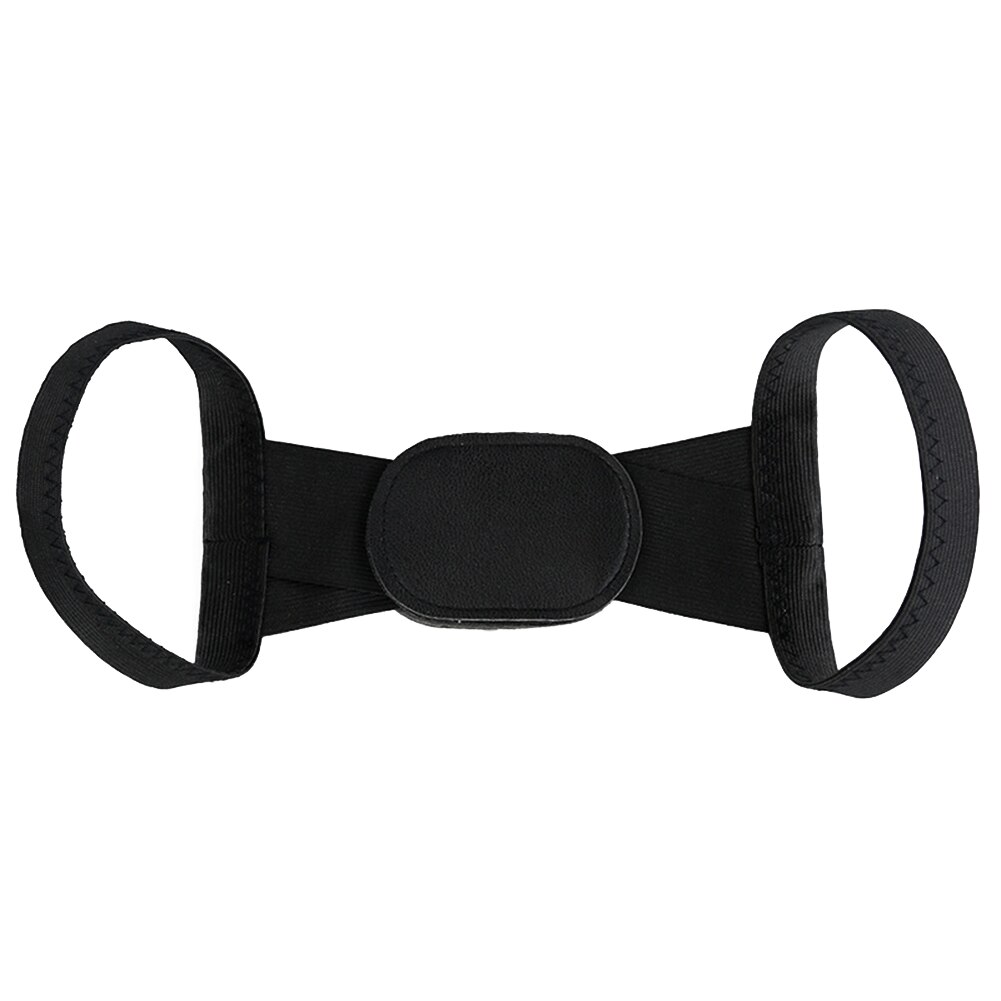 Unisex Men Women Adjustable Posture Corrector Back Corset Shoulder Support Brace Belt: Black