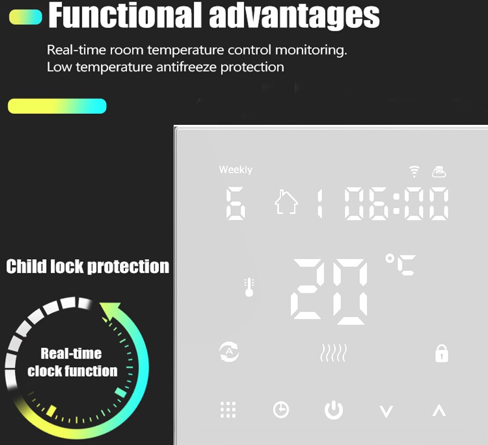 Tuya wifi smart termostat, elektrisk gulvvarme vand/gas kedel temperatur fjernbetjening til google home, alexa